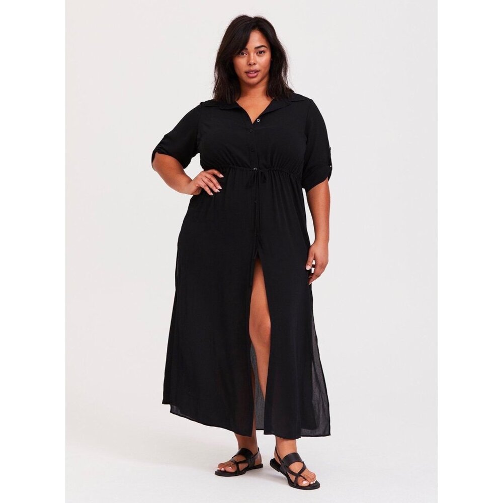 TORRID 3 Long Shirt Dress Coverup - Picture 3 of 6